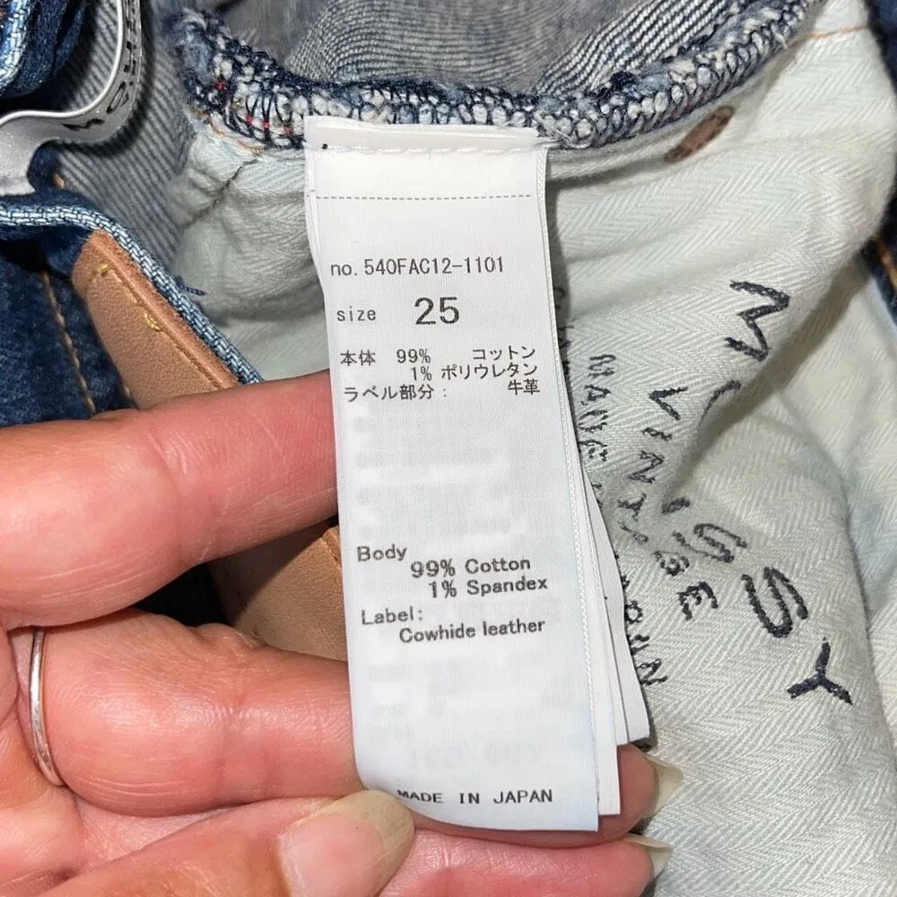 Moussy Vintage Womens Rhode Cropped Distress Hi Rise Flare Denim Jeans Blue Sz 2 - Image 10