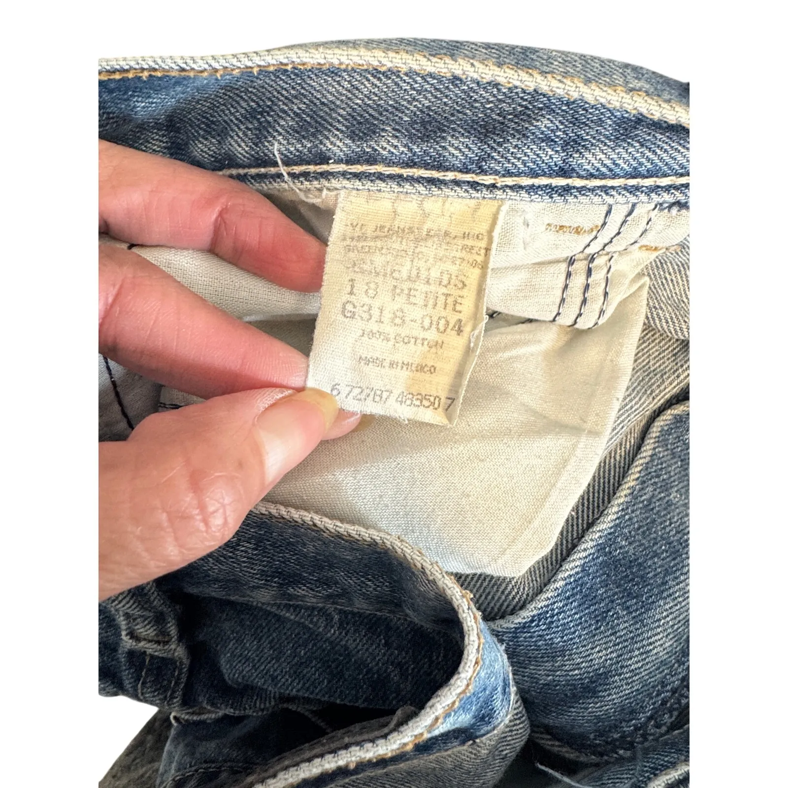 Vintage Gitano high waisted tapered 80s 90s jeans size 18 petite mom jeans - Image 8