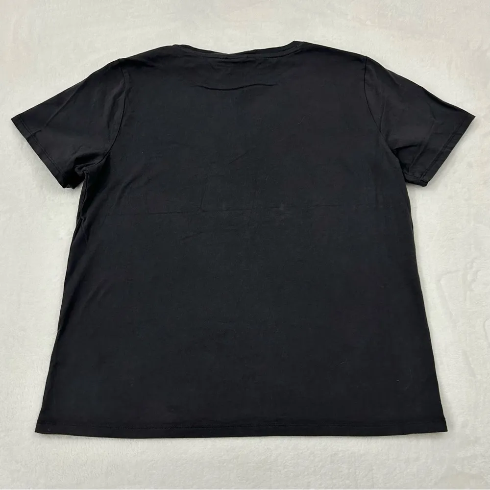 The Rolling Stones 1975-US Tour Pink Tongue Charcoal Gray H&M T-Shirt Womens M - Image 7