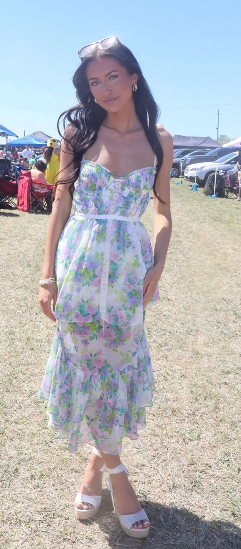 For Love & Lemons Floral Dress Midi Purple Size XS - $55 - From Reese