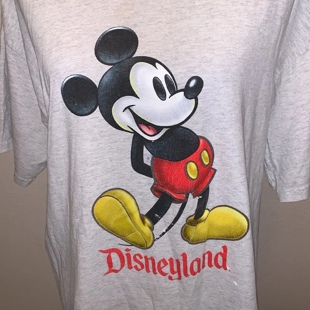 Vintage 80s 90s Disneyland Resort Mickey Mouse gray short sleeve shirt Size XL - Image 2