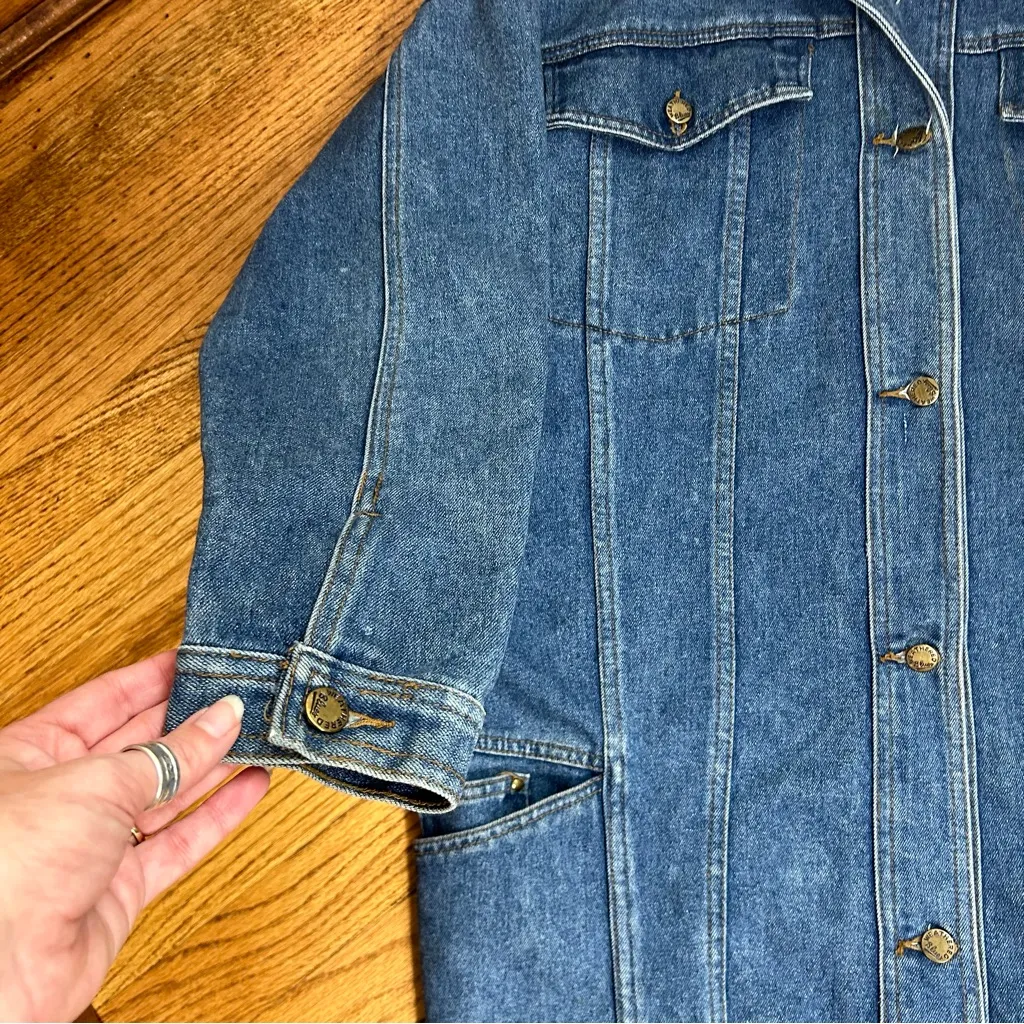 VTG 80’s Weathered Blues Oversized Button Up Denim Jacket Size M Blue Size M - Image 10