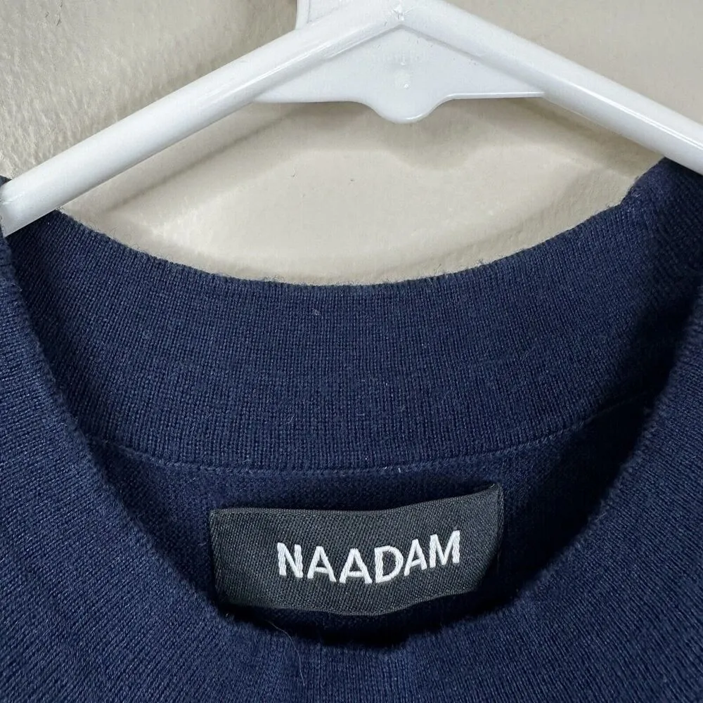 NAADAM Dress Womens XS Navy Blue Silk Cashmere Sleeveless Mini Shift - Image 4