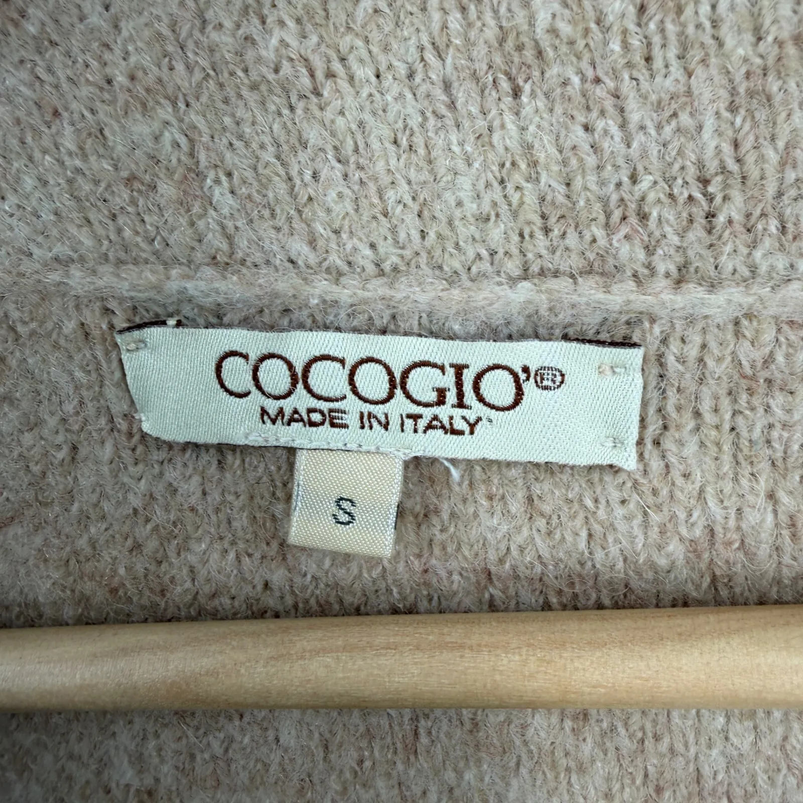 Cocogio Made in Italy Wool Blend Coatigan Cardigan Jacket Beige Womens S Tan - Image 6