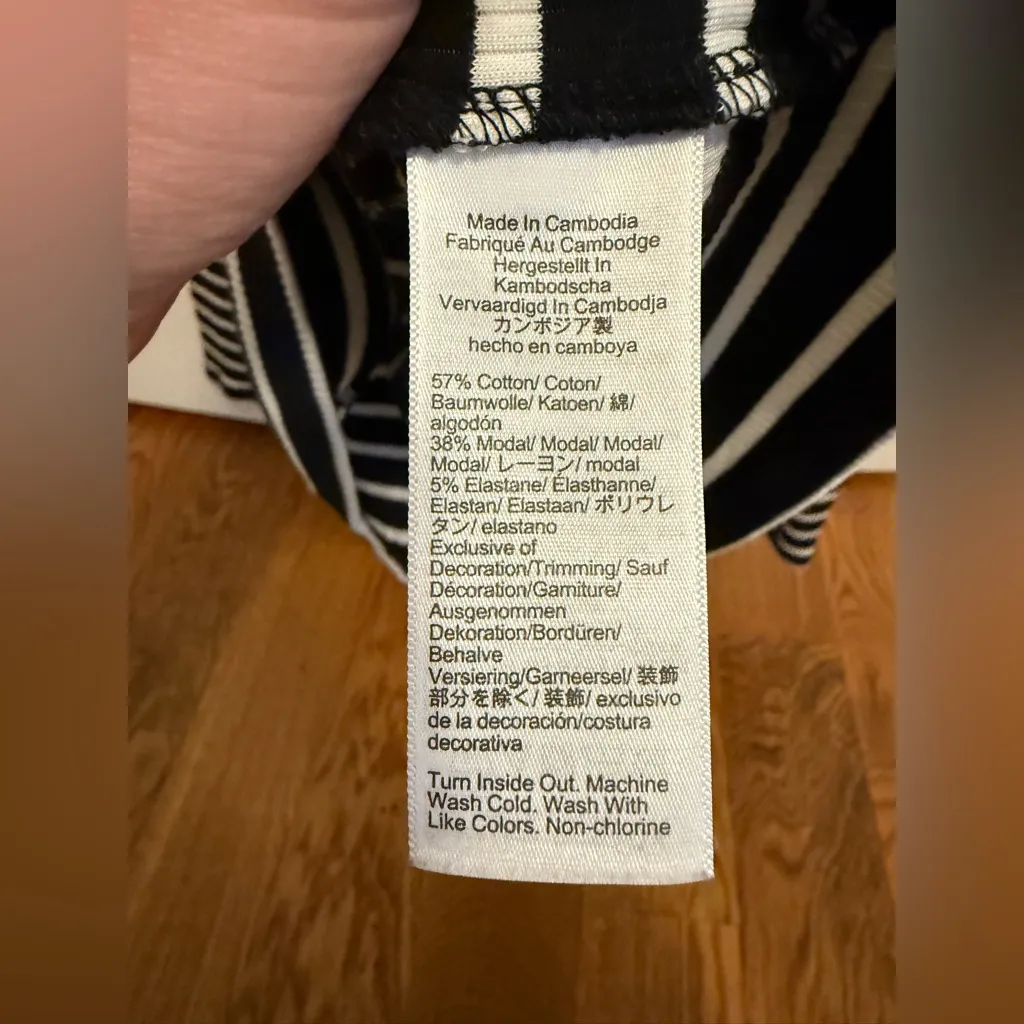 J.Crew Vintage rib turtleneck with gold buttons in stripe Size XL - Image 6