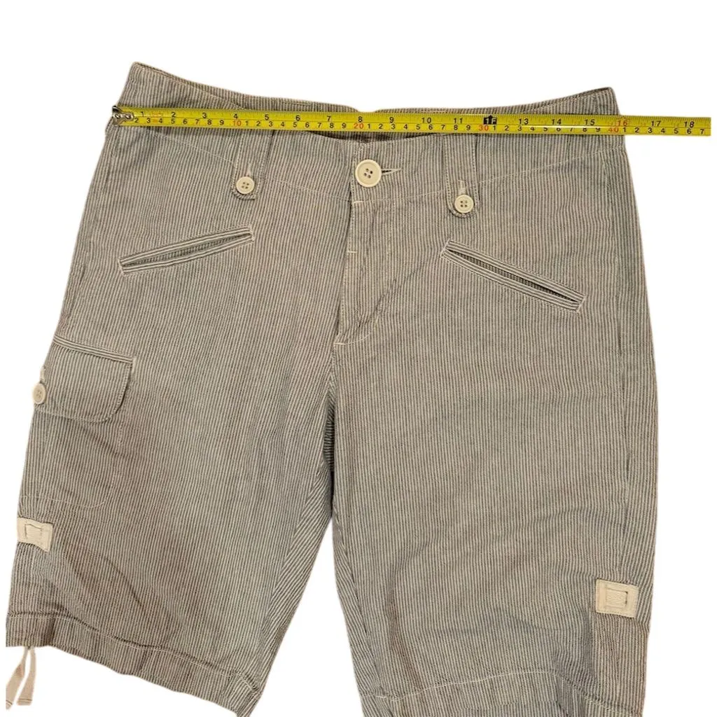 Women's Striped Cargo Shorts Multicolor Size 6 Blue - Image 2