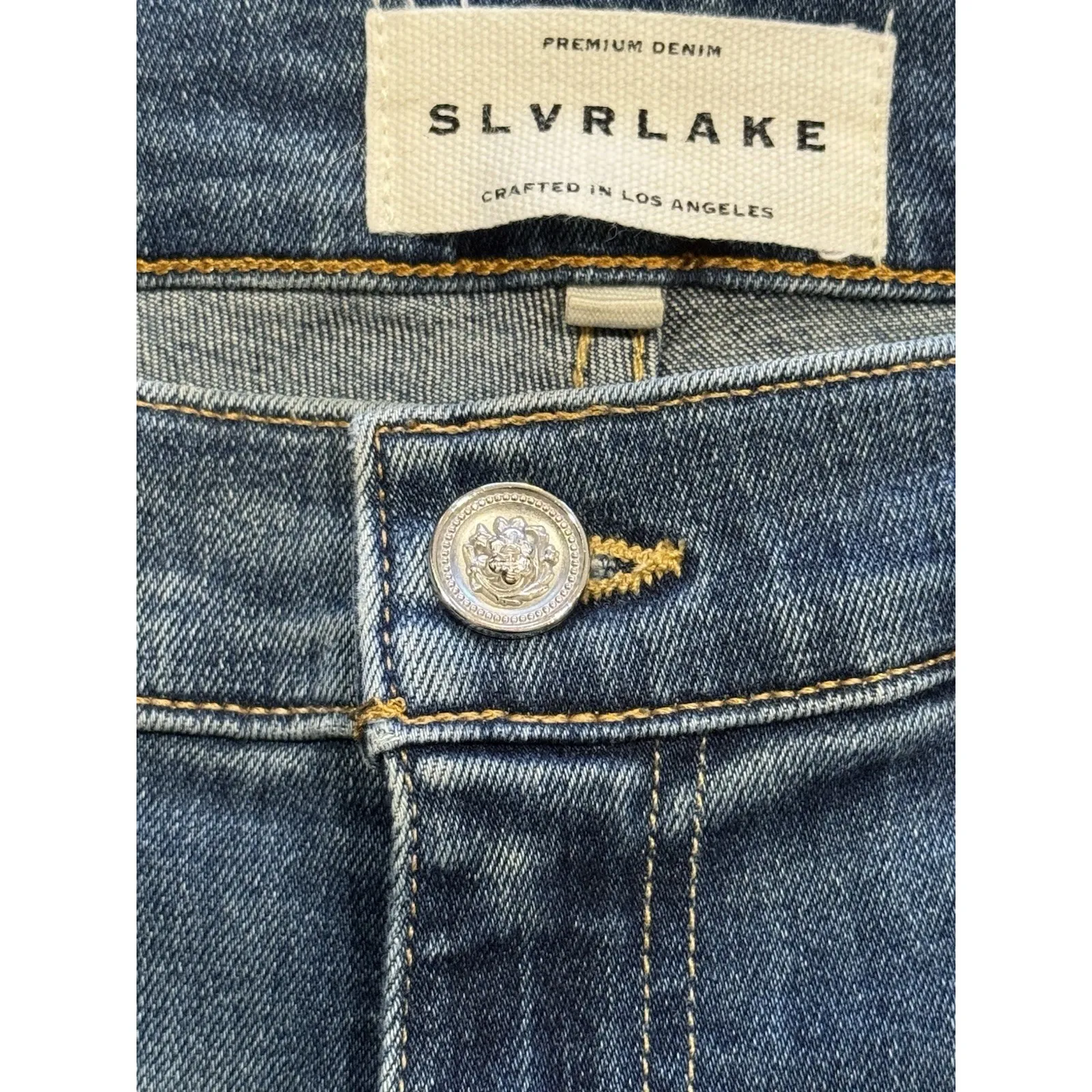 SLVRLAKE Roxy High Rise Straight Leg Jeans Southern Cross Size 31 Premium Denim Blue - Image 10