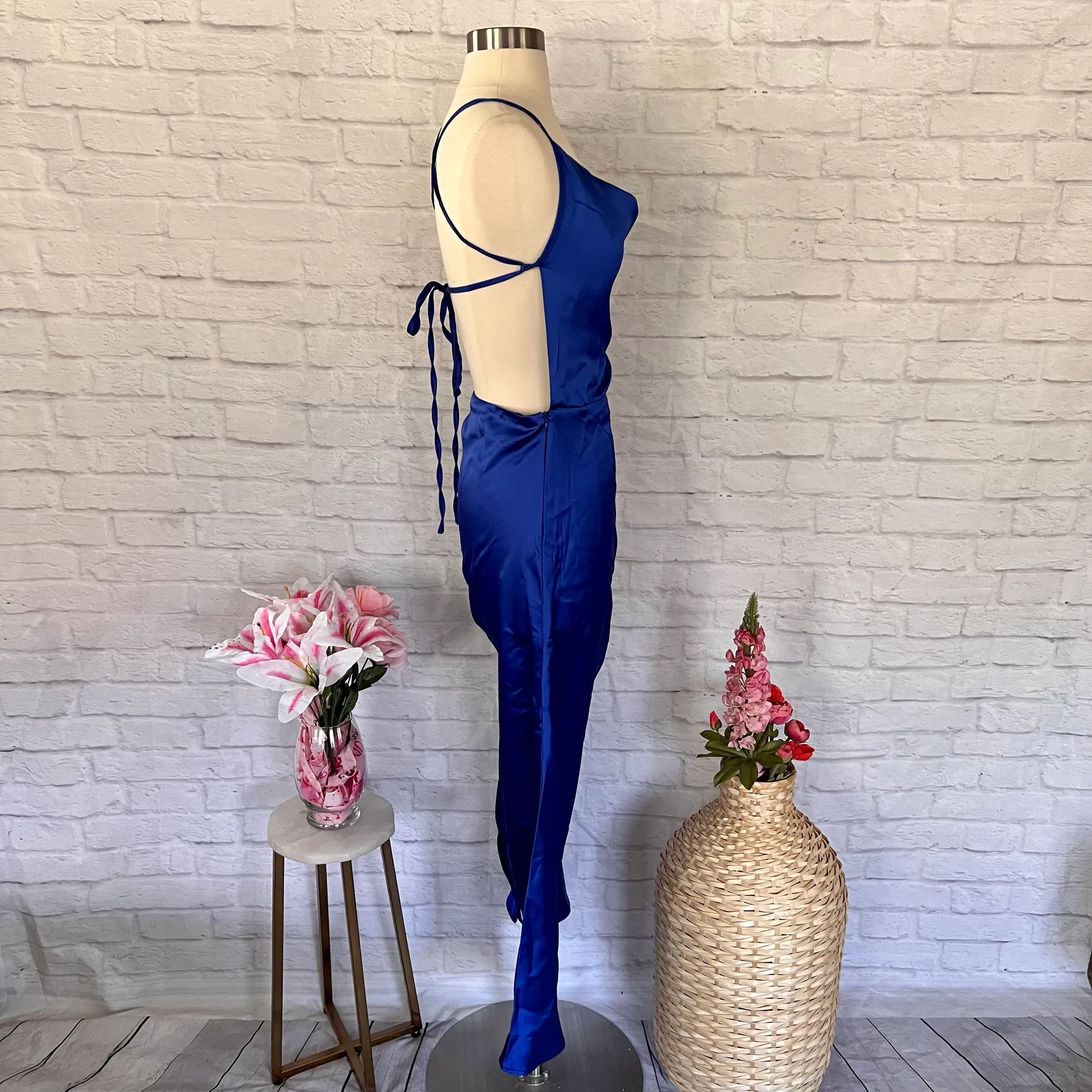 NEW Blue Satin Dress - Image 5