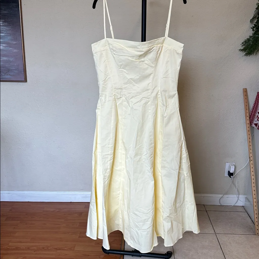 House of CB DOLLY Lemon Stretch Cotton A-Line Midi Sundress light yellow - Image 5