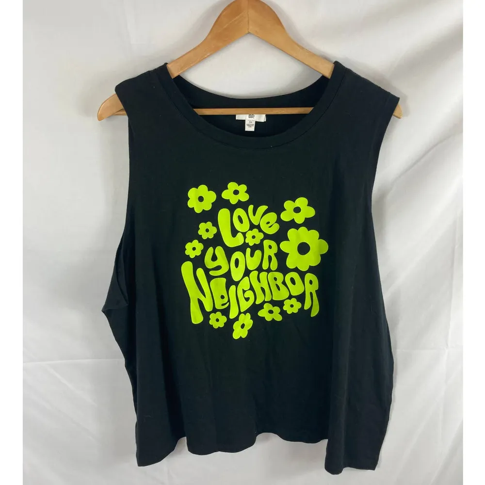 NWOT BP. Graphic Muscle Tank Love your Neighbor small - Image 2