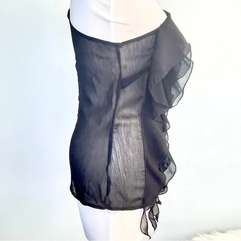 Joyce Leslie ruffle front one shoulder blouse NWT - Image 5