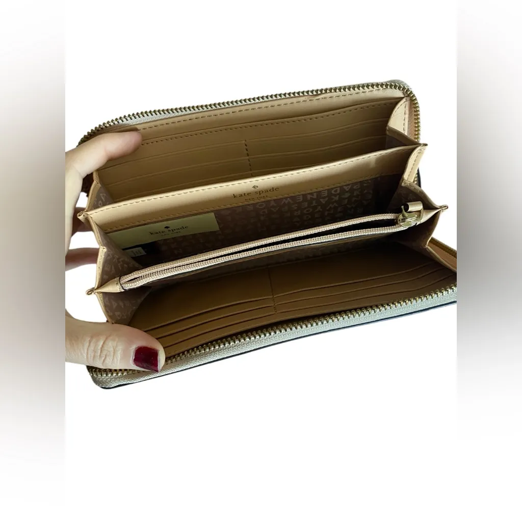 Kate Spade Metallic Gold Handbag and Wallet Set With Dustbag - Image 5