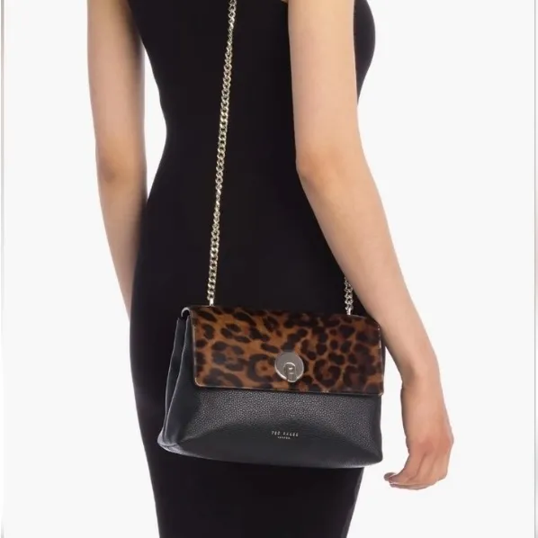 Ted Baker Luccie Leopard Circle Lock Crossbody Bag - Image 11