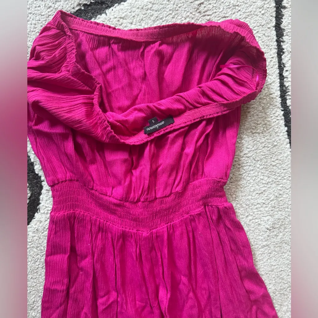 Ambiance Strapless Fuchsia Romper Pink - Image 3