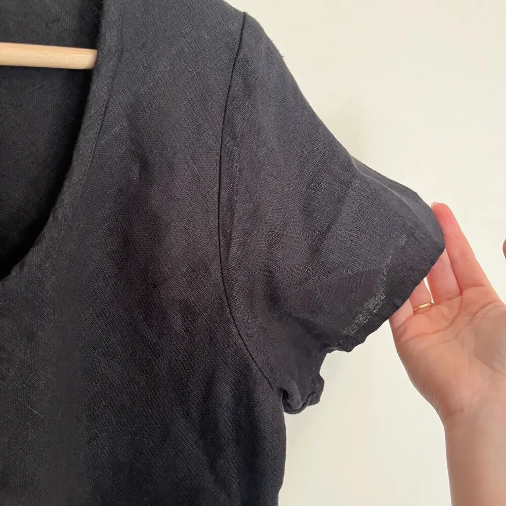 Flax Tulip Short Sleeve Linen Blouse - Image 4