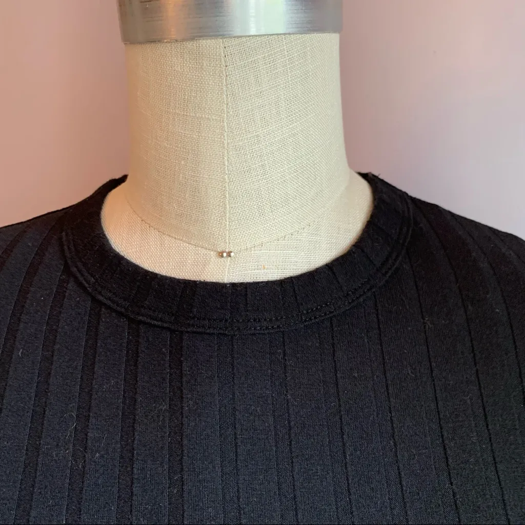 a new day black wide ribbed long sleeve high crew neck top size small - Image 5