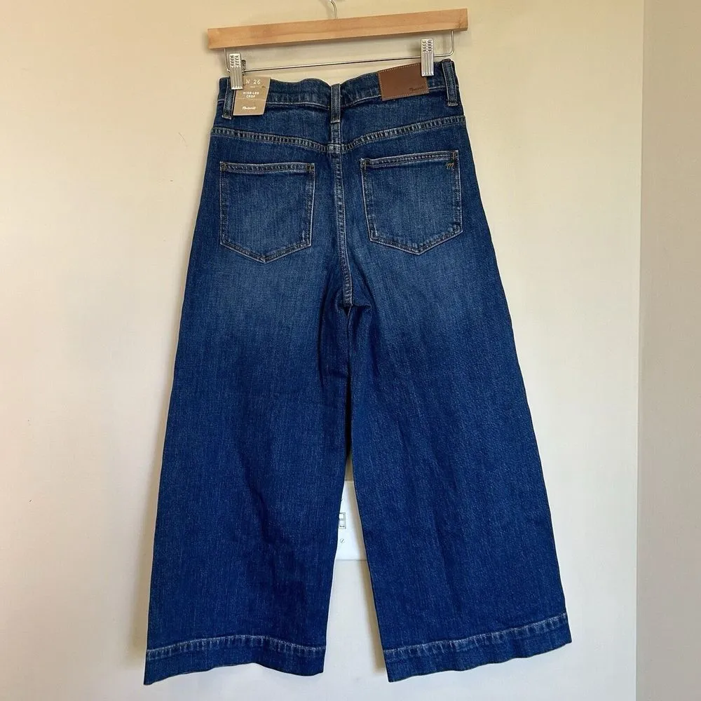 Womens Wide Leg Crop Jeans Size 26 X 23.5 F6251 Denim High Rise - Image 3