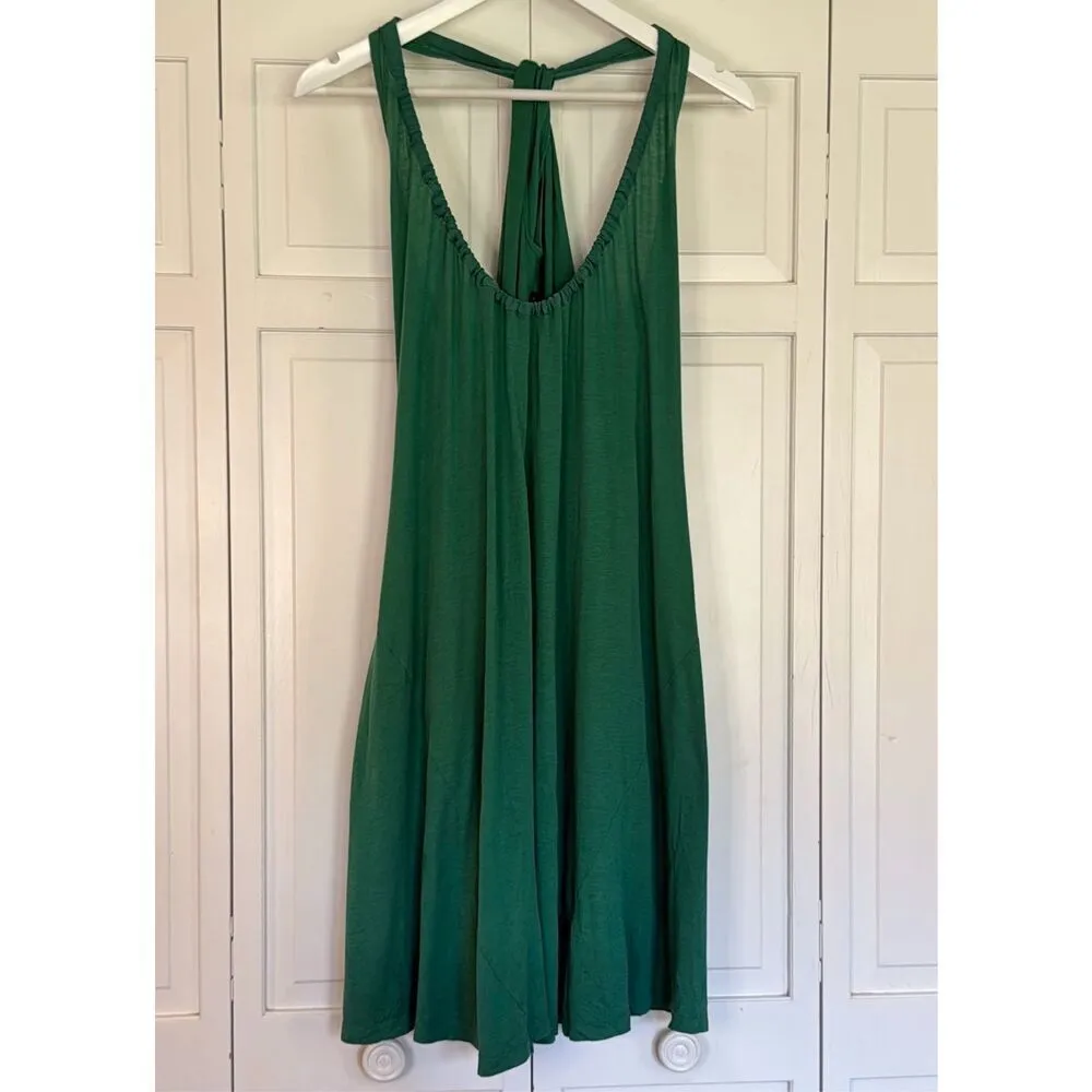Theory Nadolin green silk pima cotton blend tank dress small - Image 5