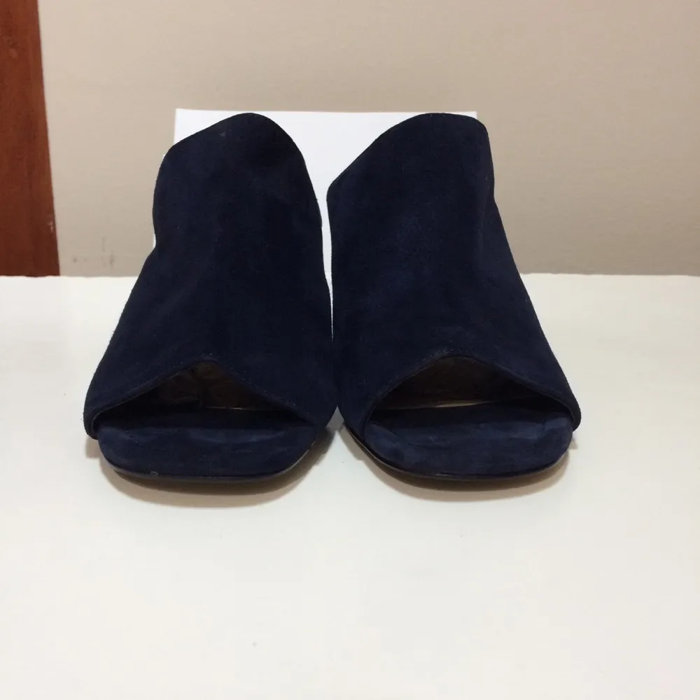 Marc Fisher Dafne Navy Peep Toe Mules - Image 2