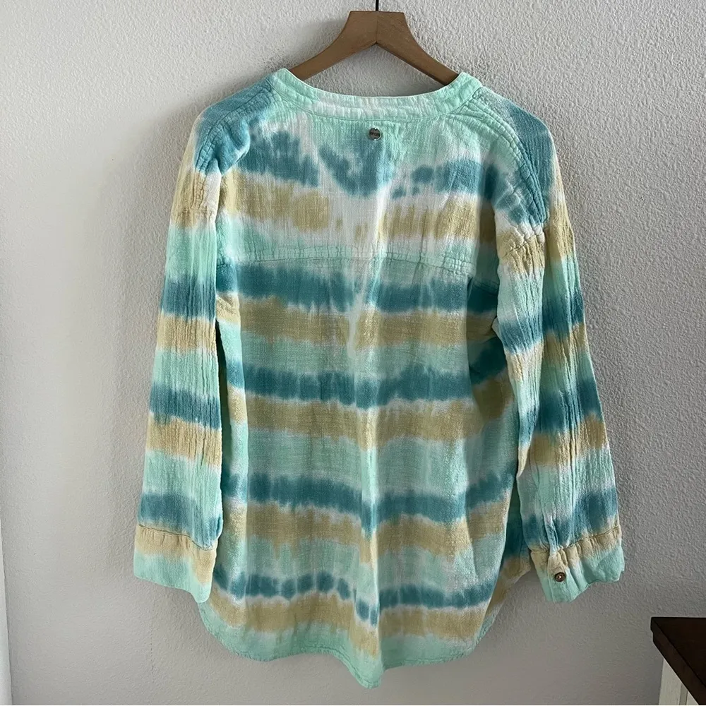 Rip Curl Gauzy Ombre Tie Dye Beachy Coastal Boho Top Large - Image 2