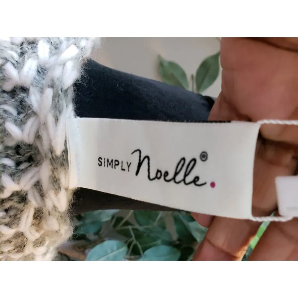 Simply Noelle Poncho Cardigan Womens Gray Knit Two Button Front Asymmetrical - Image 2