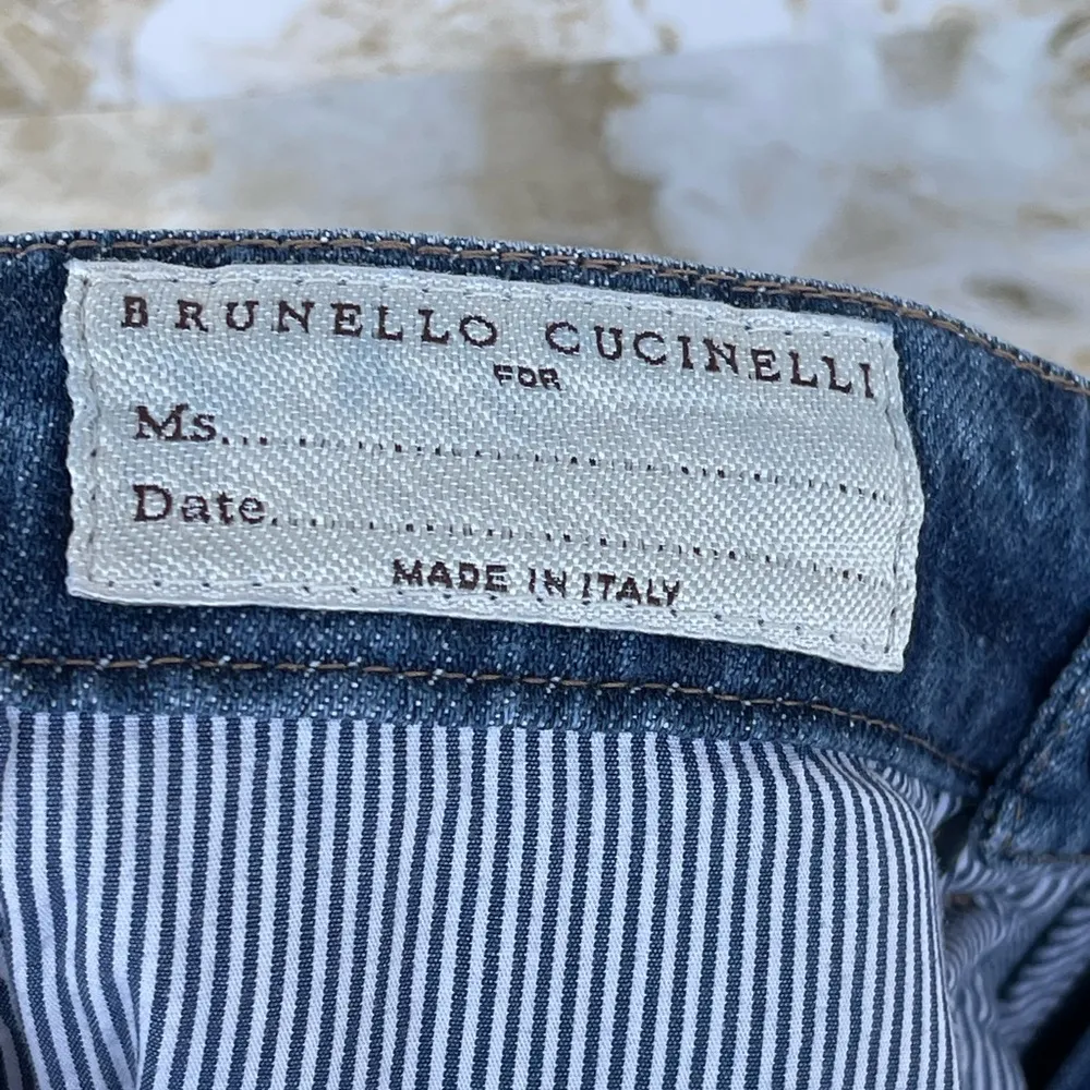 Brunello Cucinelli Low‑Slung Relaxed Jeans – Size 4, Medium Wash, Made in Italy - Image 11