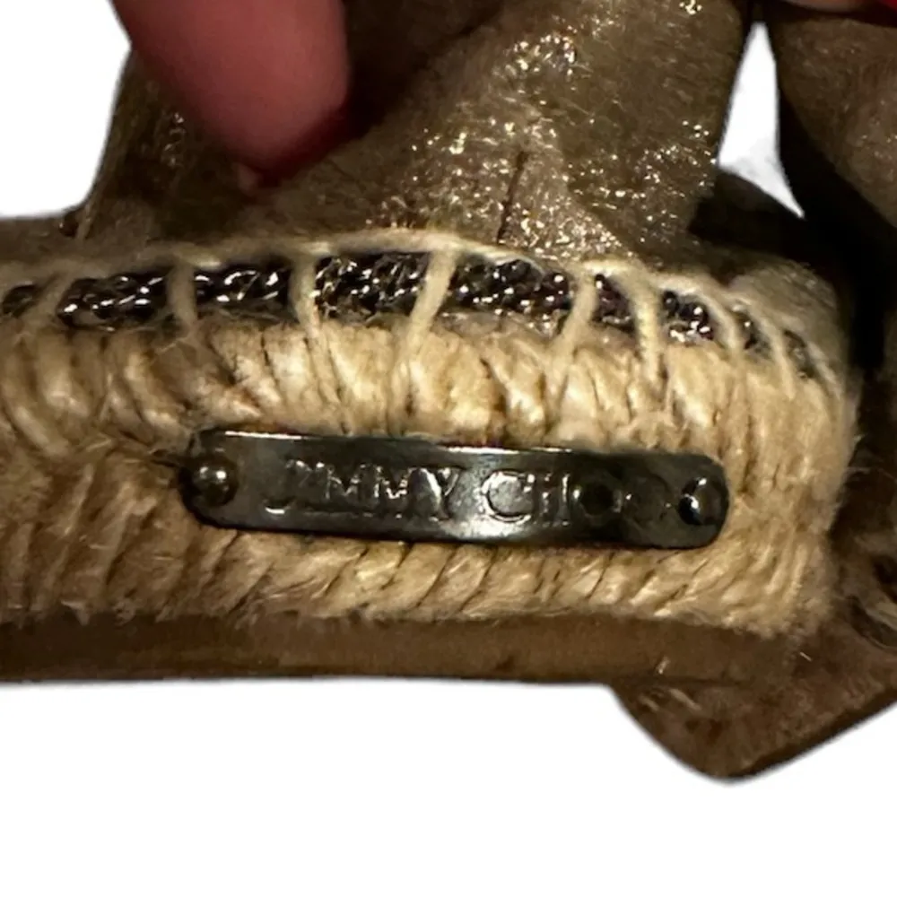 LIKE NEW! JIMMY CHOO DEENA METALLIC MERMAID SHIMMER ESPADRILLE FLATS 38 - Image 5