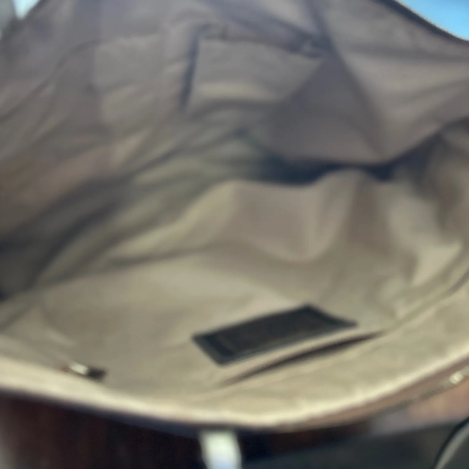 Coach Signature C Monogram Tote Bag Khaki Brown Gold Leather Accents - Image 9