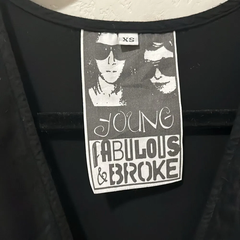 YOUNG FABULOUS & BROKE Classic Black Romper, Size XS - Image 8