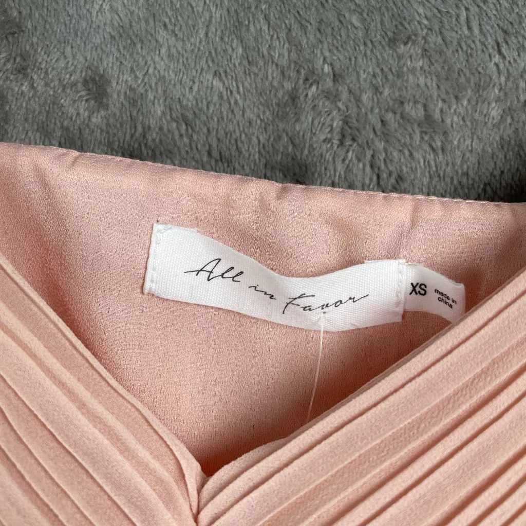 All in Favor Pleated Peplum Camisole Top Blush Pink XS NWT Fairy Coquette Y2K - Image 3