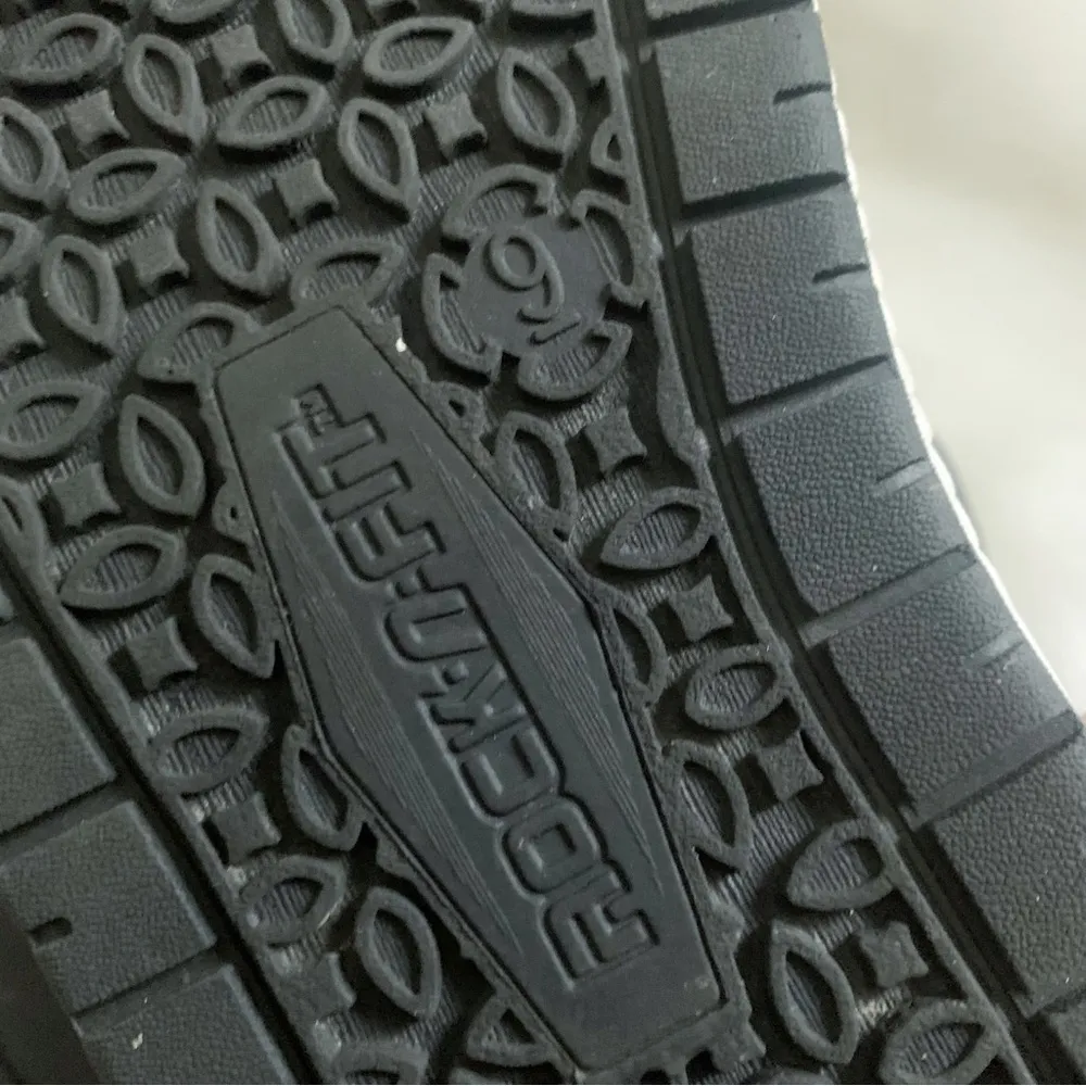 ROCK N FIT Womens Rock N Tone Black Leather Slip On Platform Sandal Sz 9 - Image 6