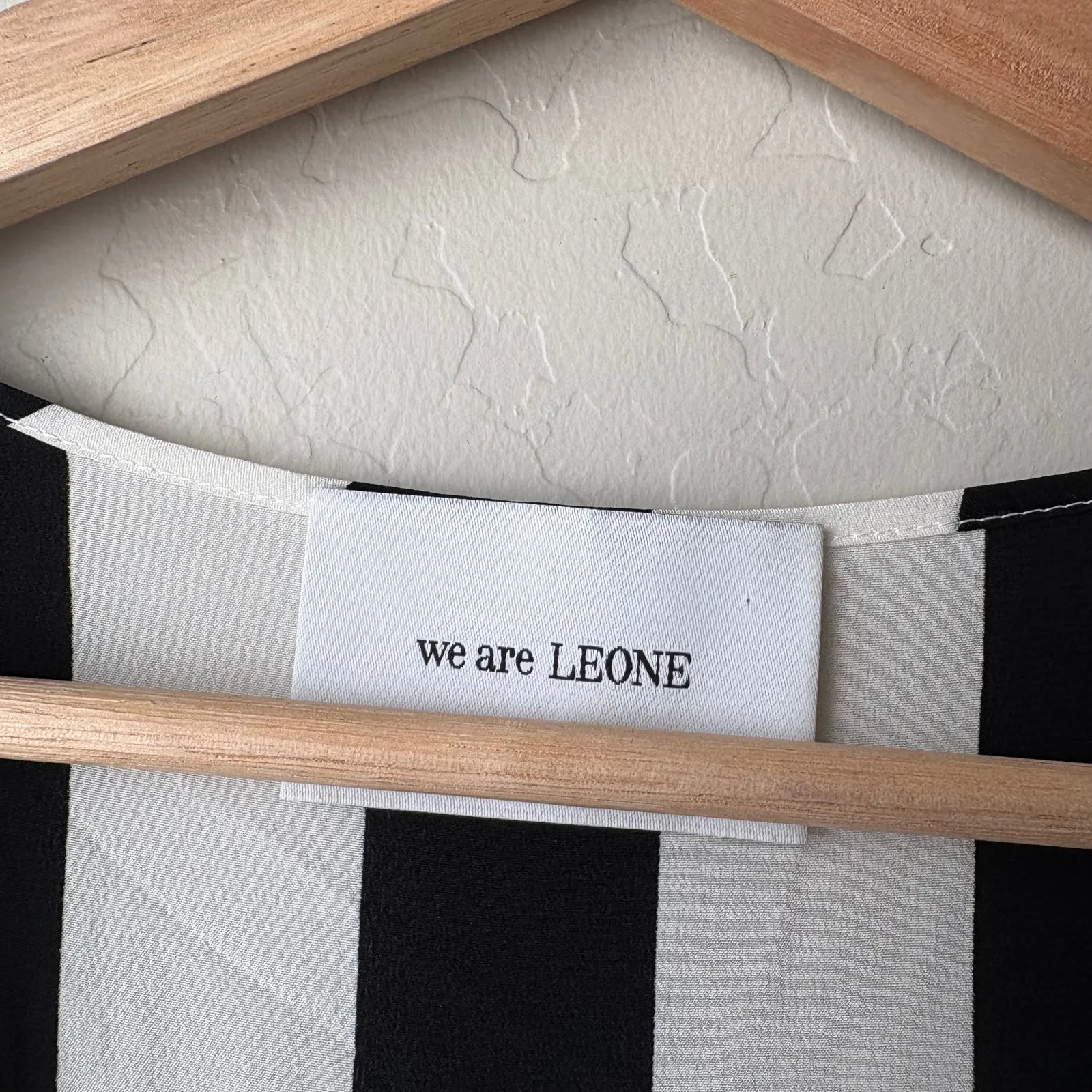 We Are Leone Dress Silk Contrast Maxi Cardigan Striped Belted‎ Long Sleeve S/M Black - Image 7