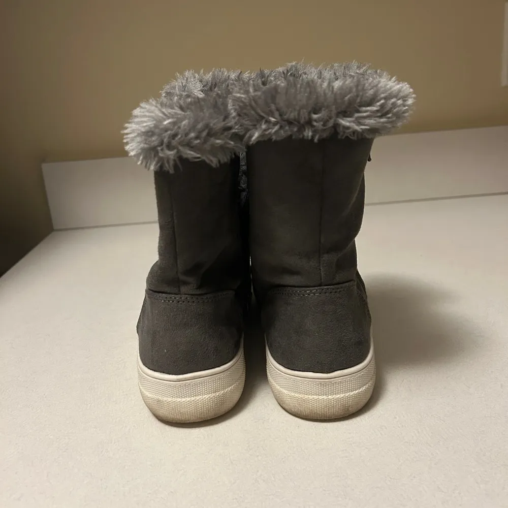 Women's Gray Fur-Lined Ankle Boots - Image 4