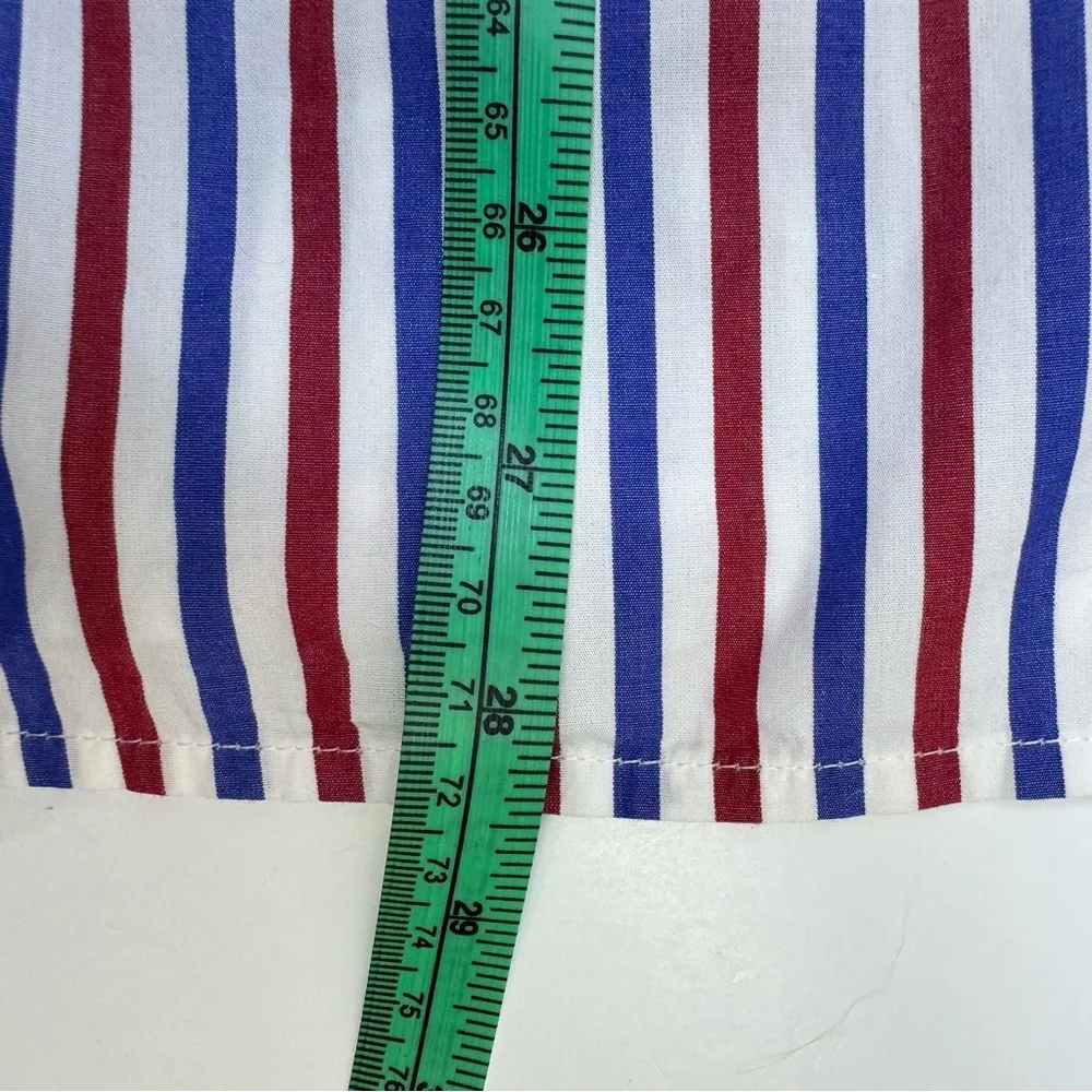 J. Crew Stripe Boy Button Up Down Front Shirt Blue Red Trifecta 10 Classic - Image 12