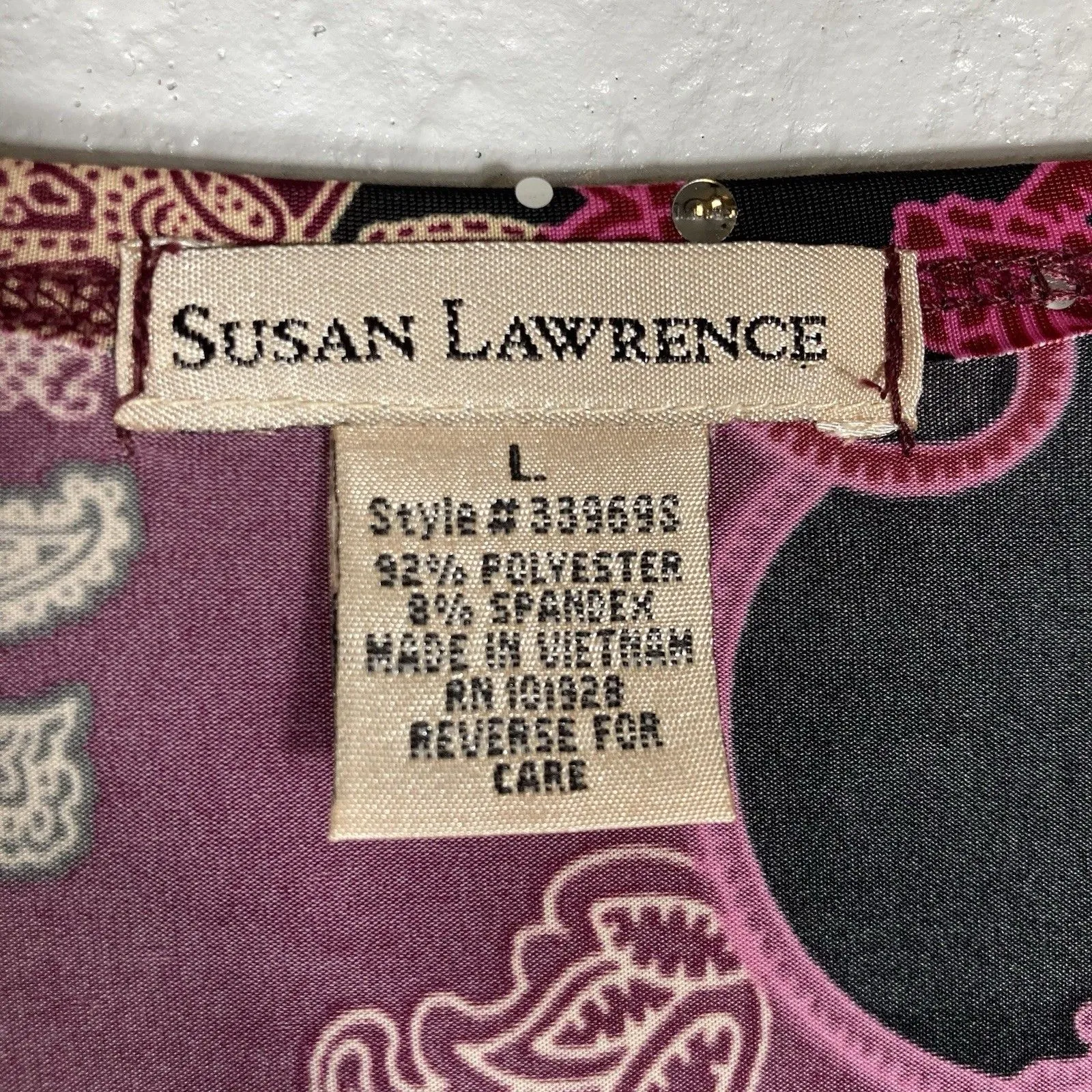 Y2K Top L Dark Paisley Floral Fairy Whimsigoth V-neck Faux Wrap Sparkle Dots - Image 12