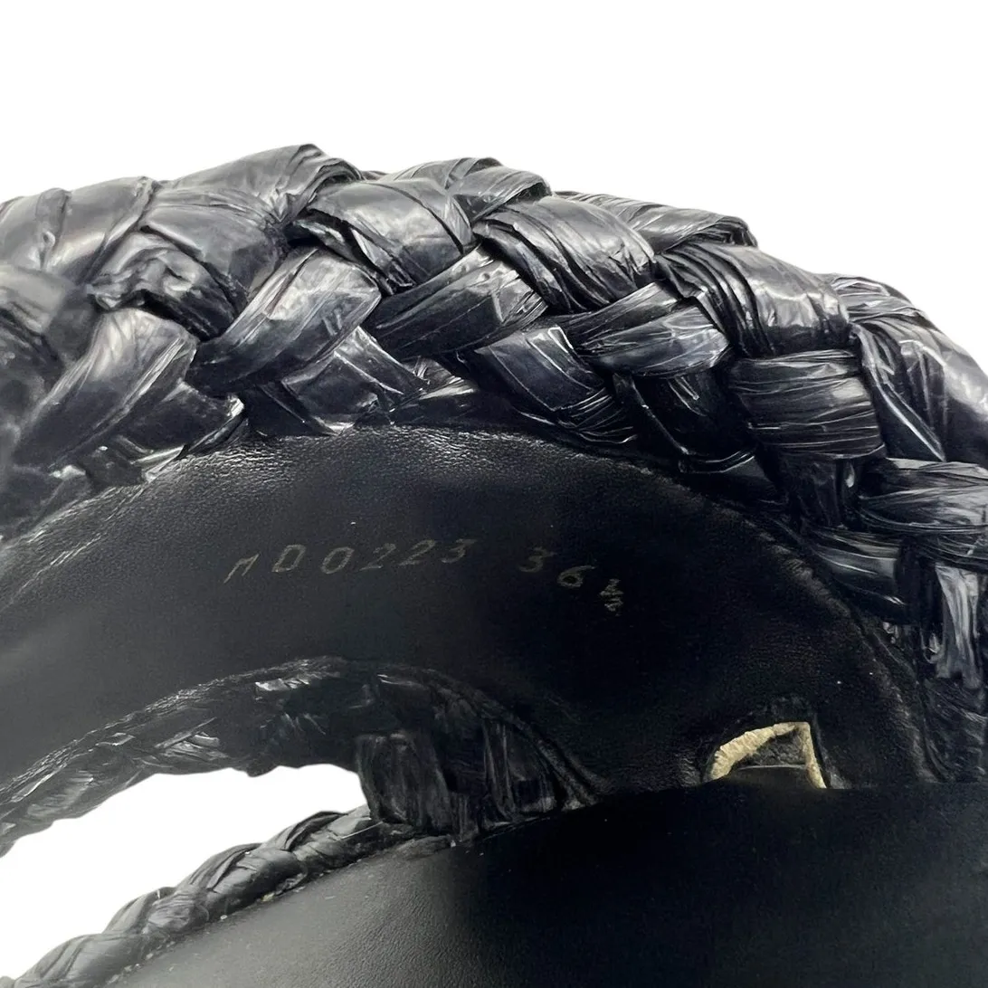 Christian Dior Raffia Embroidered Dway Mules Slide Sandals - Image 11