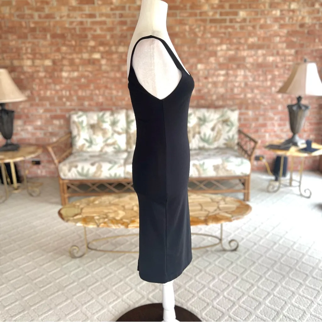 Zara Dress Bodycon Midi Black Sleeveless Knit Sheath Tank M Party Chic Date Mod - Image 8
