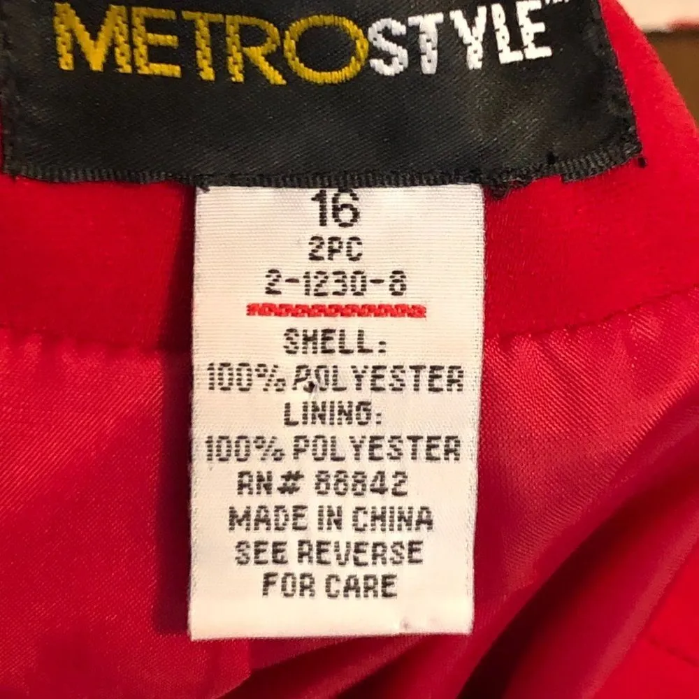 Vintage MetroStyle‎ Skirt Set Red Size 16 - Image 17