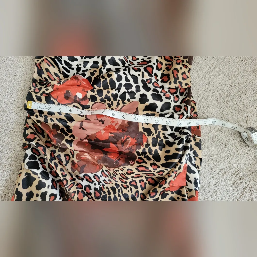 Signature By Sangrita Animal Print Dress Size 12 Brown - Image 12