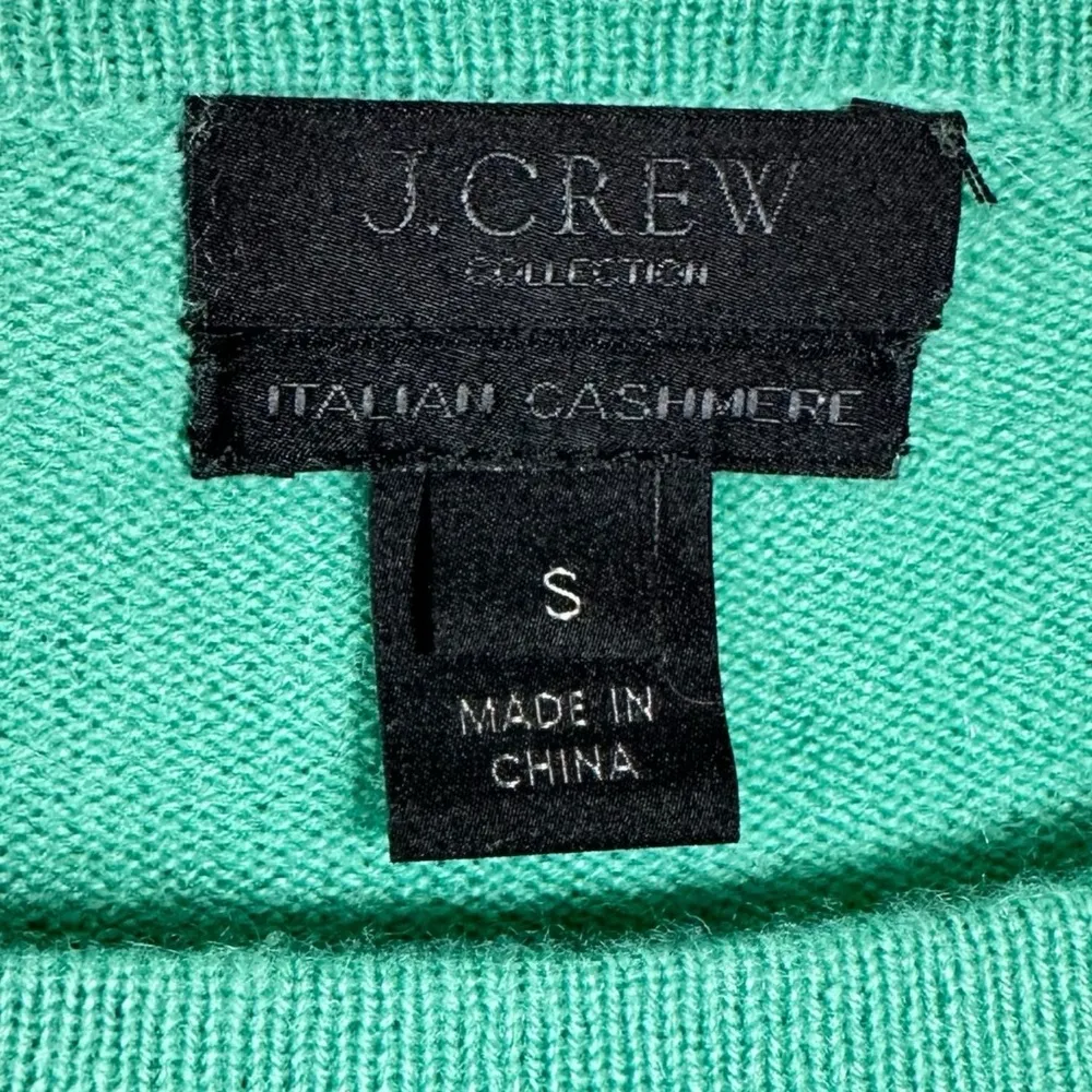 J.Crew Collection Italian Cashmere Long Sleeve T-Shirt Sweater Small Emerald - Image 3