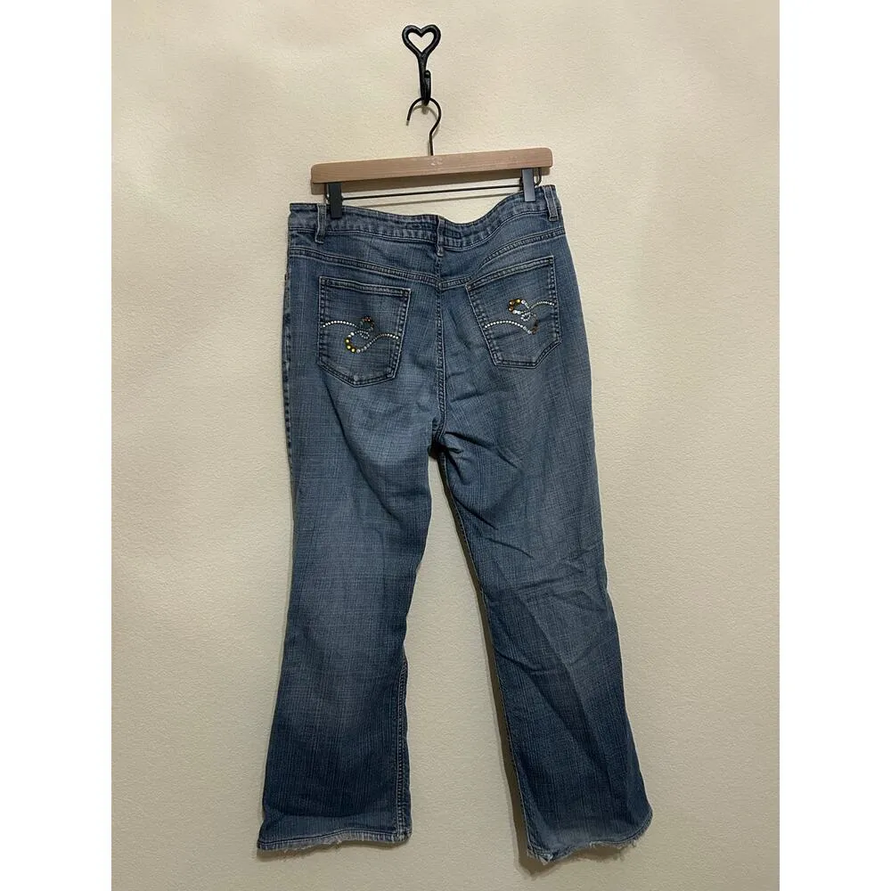 Escada Jeans Women's Size 46 Baggy Denim Designer Pants Trousers Made In Italy Blue - Image 7