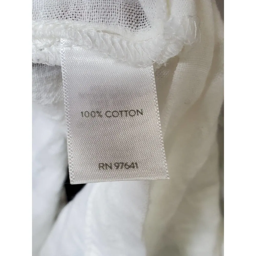 J.Jill Womens White Cotton Collared Long Sleeve Buttons Down Casual Shirt Size S - Image 8