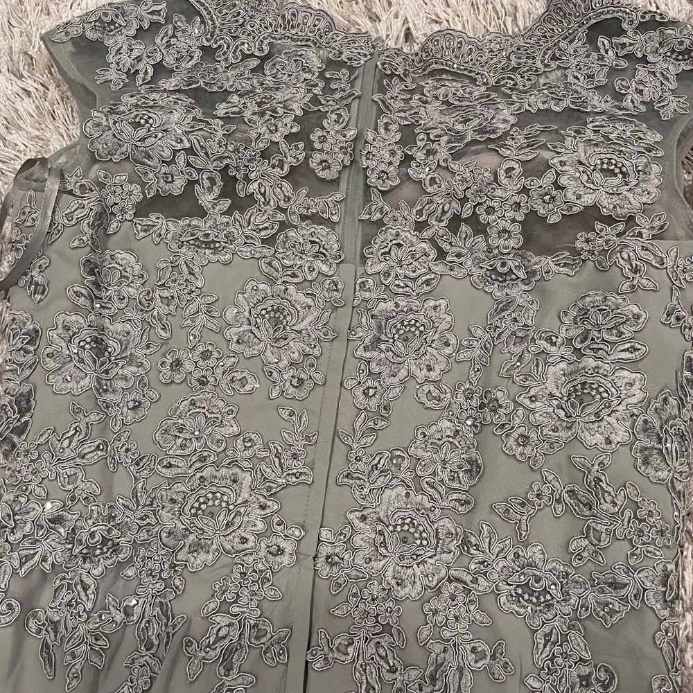 La Femme 23286 Silver Gray Embroidered Gown 6 - Image 5