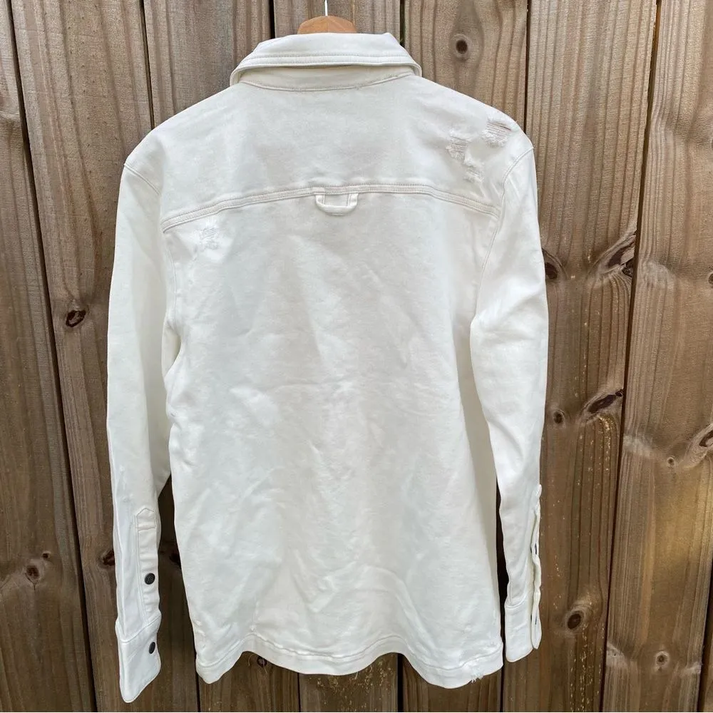 Ser.O.Ya Marcus Oversized Denim Jacket in Arizona Distressed White Size M - Image 5