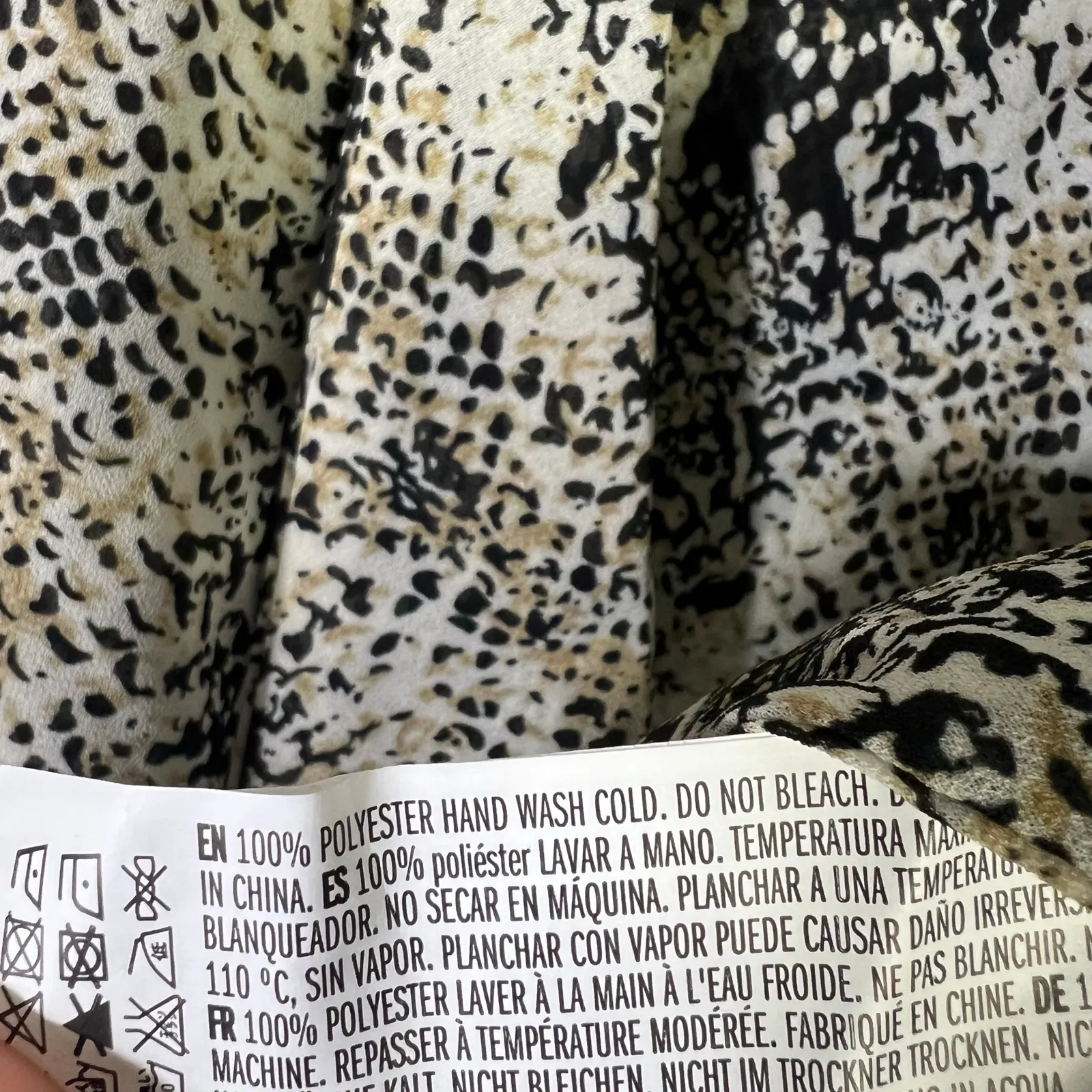 Endless Rose Snake Sleeve Surplice Top Womens M Black Tan Long Sleeve Gothic - Image 7