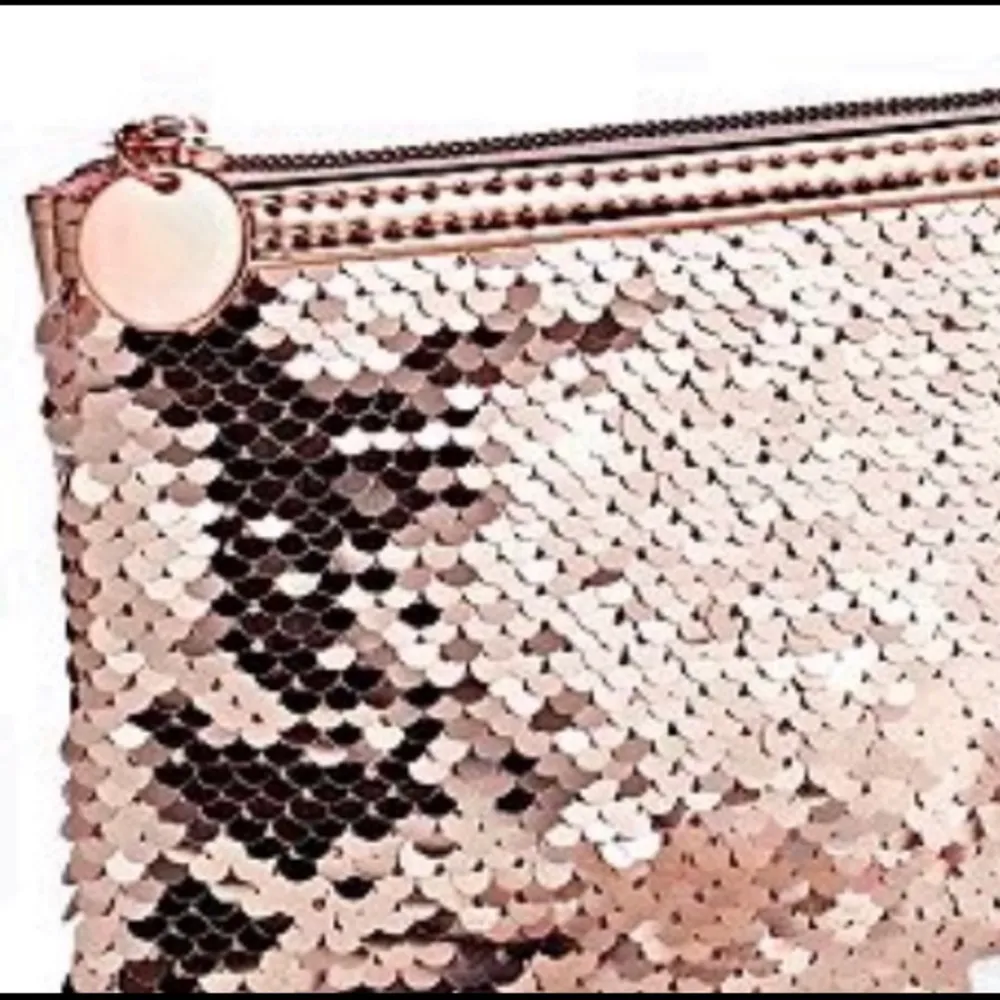 Rose Gold Sequined Cosmetic Pouch - Image 6