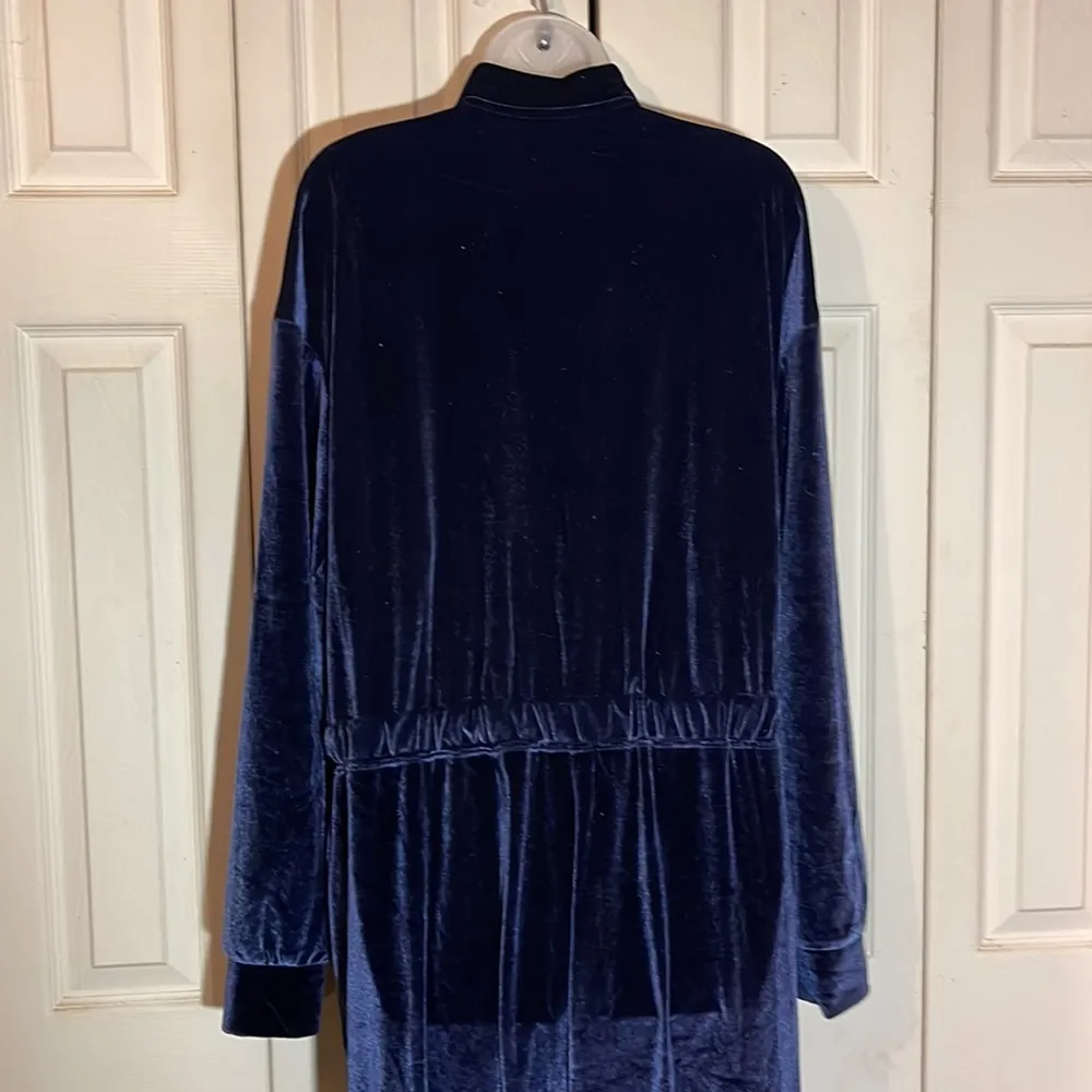 Fabletics Velour Wide Leg Zip Up Onesie Jumpsuit in Deep Navy New With Tags XXL - Image 11