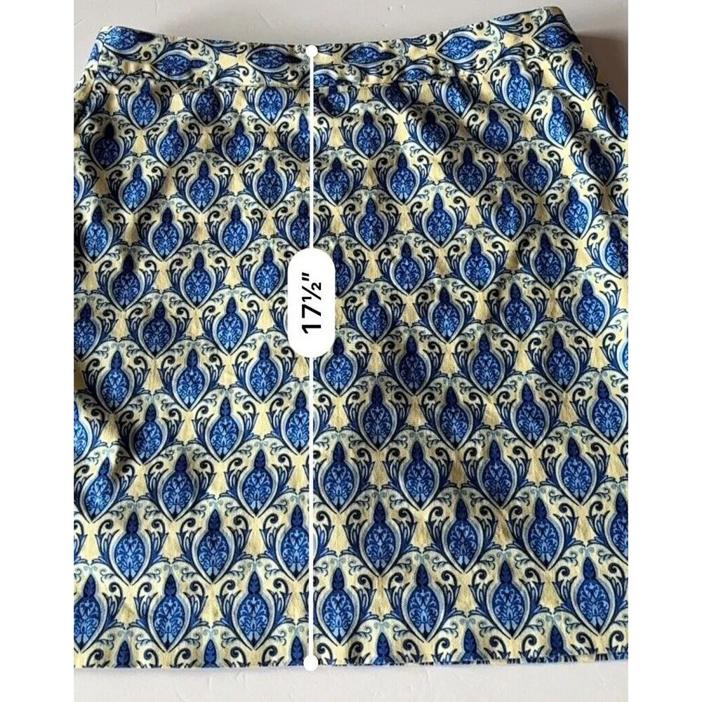 EP Pro Golf Medallion Skort Skirt Women’s Size 10 Blue Yellow Side Zip Pockets - Image 5