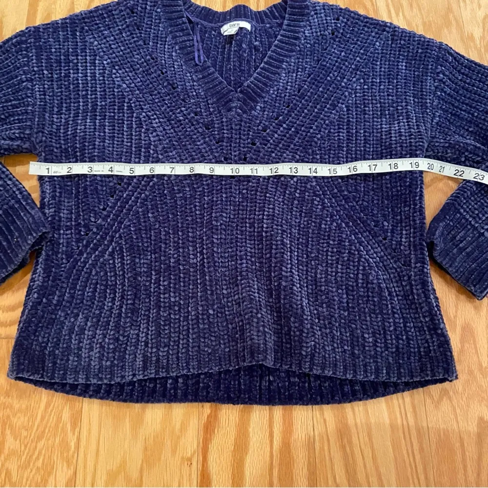 Bar III  Purple V-Neck Sweater Chunky Knit - Image 3