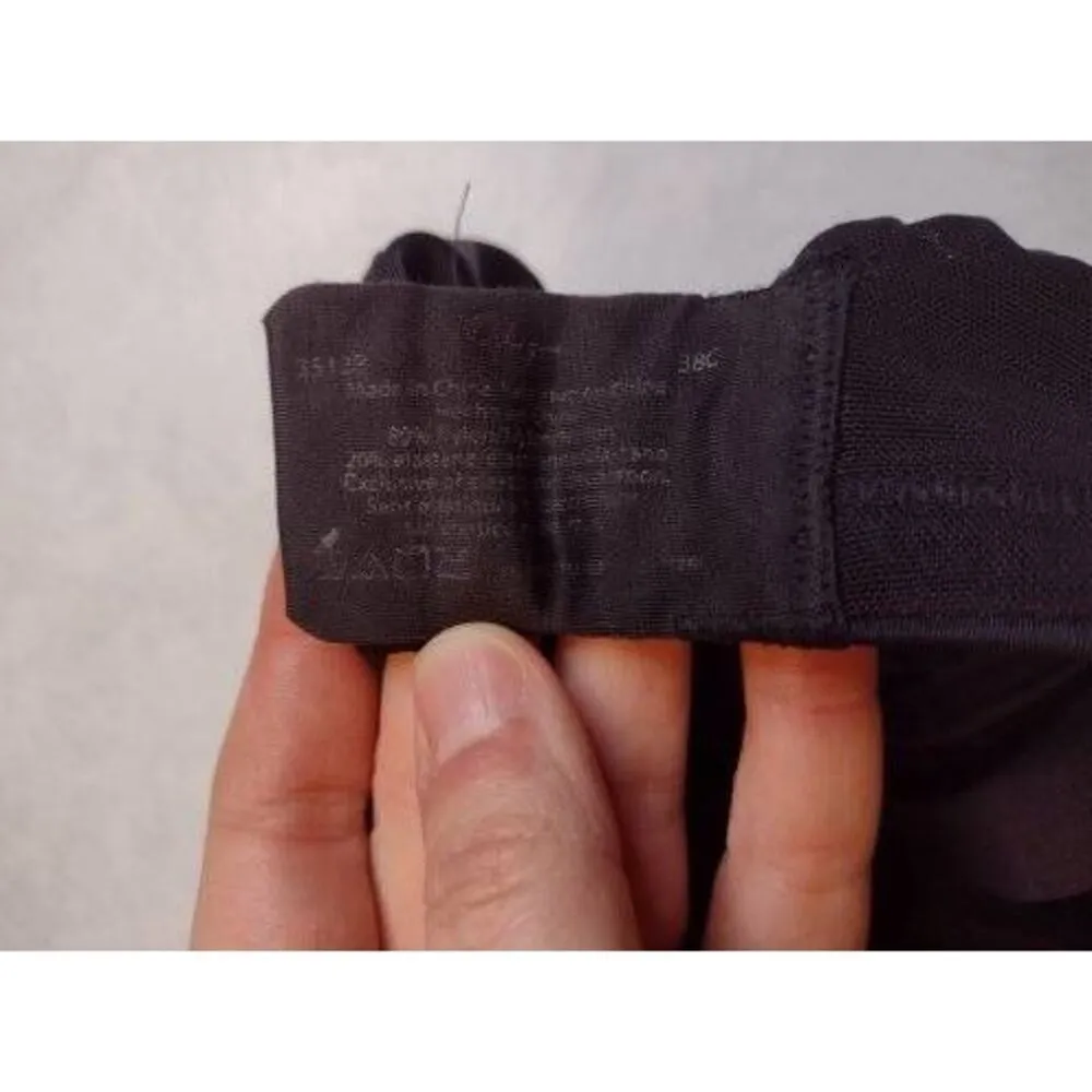 Olga Women's Comfort Sleek Minimizer Underwire Bra 35128 Solid Black Size 38C - Image 3